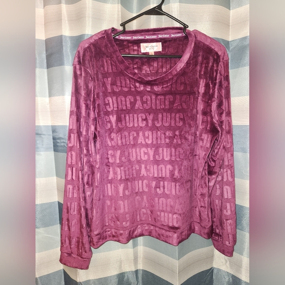 Juicy Couture Tops - XL Juicy Couture Purple, Soft, Long Sleeve Pajama Top, "JUICY" pattern